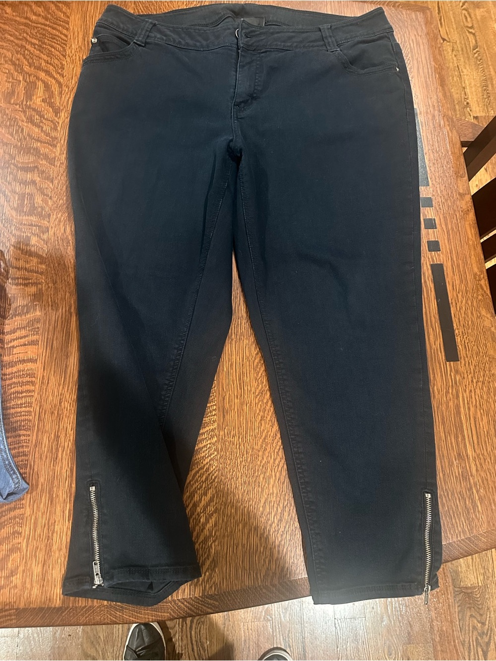 Lane Bryant Black Skinny Jeans with Ankle Zippers